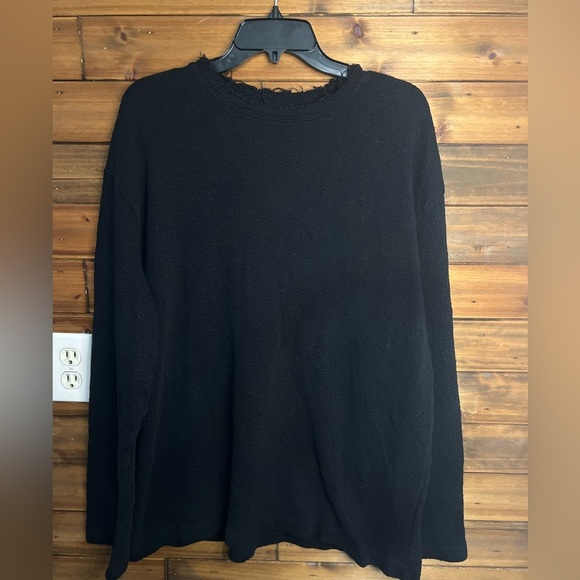 All Saints Other - Allsaints men’s distressed neckline black crewneck sweater 100% cotton NWOT